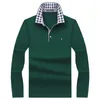 Fashion Men's Long Sleeve Polo T-shirt Men's Middle-Aged Business Leisure Polo Brand Men's Solid Color Paul Shirt Top 220402