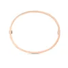 Braccialetti di design di gioielli braccialetti braccialetti in oro rosa Braccialetti in platino Regalo anniversario Braccialetti in acciaio al titanio per adulti da 3,65 mm per donna alla moda B6047417