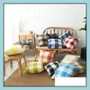 Pillow Case Bedding Supplies Home Textiles Garden Ll Plaid Ers Cushion Er Square Stripe Pillowcase Offic Dhibk
