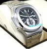 Negozio raccomandazione orologio impermeabile moda alta qualità 5980 / 1A 40mm quadrante blu orologio cronografo movimento automatico orologi da uomo