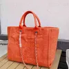 Mode classique marque brodé sacs de plage de luxe Ch femmes toile sacs à main de soirée femme grand Shopping concepteur grande capacité L303A