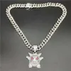 Iced Out Correla Pingente para homens Mulheres Hip Hop Bling Chains Jóias Bracelet de tênis de diamante masculina com 2 cores