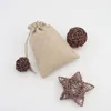 50pcs/lot Natural Burlap Linen Jute Drawstring Gift Bags Sacks Party Favors Packaging Bag Wedding Candy Supplies 220427