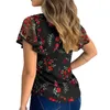 4 Styles Sexy Women Ladies Ruffle Sleeve Tops Pullover Dot Polk Embroidery Floral Print Blouse OL Casual Chiffon Jumper Tee 220623