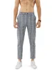 Pantalons pour hommes Hommes d'été Angleterre 3D Plaid Travail Stretch Hommes Business Mode Droite Gris Bleu Casual Pantalon Mâle Marque Costume Formel