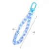 Colorful Chain Mobile Phone Keychain Strap Anti-lost Acrylic Cord Lanyard Key Rings for Women Phone Car Bag Pendant Jewelry