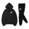 2 delar Set Träningsoverall Herr Sportkläder Sweatshirt + Dragsko Byxor Herr Fritidstryck Pullover Hoody Mode Streetwear Kläder S-XXXL