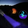 Lampe de poche UV LED Mini torche ultraviolette LED 395nm lumière noire longueur d'onde lumière violette zoomable détecteur d'hygiène féminine scorpion d'urine animale