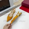 2022 Mode d'été Femmes Sandales Casual Talons Hauts Classique Lettre Design Robe Chaussures Dames Dîner Chaussures Talon Plat 4cm 7cm avec boîte