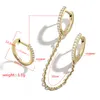 Fashion Zircon Double Circle Chain Hoop Earrings for Women Ear Cuff Buckle Cartilage Huggie Earrings Personality