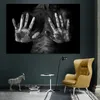Black and White Hand Artwork Portrait Posters and Prints Canvas Painting Scandinavian Wall Picture for Living Room Decoration