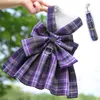 Bow Dog Collars Skirt Cute Pet Harness with Breast Strap Traction Rope Cat Dogs Clothes Harnesses Vest Princess Tutu Dress Skirt 20220510 D3