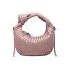 New Woven Ox Horn Bag Female Hand-held Cloud Korean Version One Shoulder Messenger Basket Armpit Bag 220426