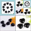 Sten lösa pärlor smycken naturliga 25 mm icke-porösa hjärta svart onyx chakra helande guider meditation ornament tillbehör droppleverans 2021 j