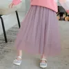 Girls TuTu Skirts Long Fluffy Teenager Skirt Kids Ball Gown Soft Pettiskirts Teen Girl Skirts Princess Dance Party Clothes 3-12Y 220423