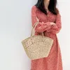 Evening Bags Casual Rattan Basket Bag Wicker Woven Women Handbags Summer Beach Straw Bali Shoulder Female Small Tote Purses 2022Evening