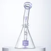 Pink HookahsシャワーヘッドPerc heady Glass Bongs DabオイルリグBeaker Hookahs喫煙チューブパイプ5mm厚い水パイプワックス14mm女性石英バンガーネイル