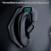 Ушная крючка костяная проводимостью Bluetooth Warphone Одиночный ушной бизнес беспроводные наушники водонепроницаемые спортивные наушники Стерео гарнитура со светодиодным цифровым дисплеем v19