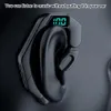 Ear Hook Bone Conduction Bluetooth Earphones Single Ear Business Wireless Earbuds Waterproof Sports Headphones Stereo Headset With LED Digital Display V19