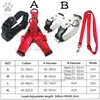 Designer-Hundehalsbänder und Leinen-Set, trendiges Step-in-Hundegeschirr, besticktes Buchstabenmuster, Haustierhalsband für kleine, mittelgroße und große Hunde, Katzen, Französische Bulldogge, Pudel, Corgi, Mops, Rot B54