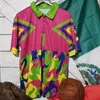 Camisetas masculinas retrô México Jorge Campos rosa/azul camisa vintage camisas clássicas masculinas