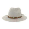 Chapeaux à large bord été décontracté Fedora chapeau femmes hommes voyage plage paille soleil élégant dame Panama Sunbonnet HatWide Chur22