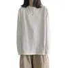 여성 긴 소매 티셔츠 대형 캐주얼 기본 솔리드 여성 탑스 O- 목 느슨한 티셔츠 여성 패션 티셔츠 S-XXL 220401
