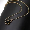 2022 NYTT GRÖNT VIT SKAL DUBILT SIDA PENDANT NECKLACES FÖR KVINNOR 18K GULD Sweet Butterfly Luxury Designer Choker Halsband Jewelr3016139