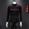 Men's T-Shirts designer Luxury Velvet Sweatshirt Men Thickened Turtleneck Splicing Paisley Club Outfits Letter ClothingMen's S-4XL ZYGR