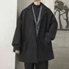 Men's Wool Blends Woolen Coat 2021 Spring Autumn And Winter Windbreaker Mid-length Loose Handsome Jacket T220810