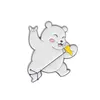 Neue Cartoon niedliche Bärenmodellierung Serie Brosche kreative Musiklbrillen White Bear Alloy Accessoires Abzeichen