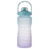 2000ml Large-Capacity Handle Plastic Bottles Bounce Cover Outdoor Frosted Sports Kettle Gradient Color Space Cup With Scale277q266248P
