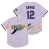 KOB 1999 Tampa Bay Devil Jersey # 12 Wade Boggs Vintage Baseball Jerseys Pullover Mesh BP Black White Grey Jersey Top Quality 1