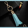 Keychains Mode -accessoires Veet Tassel Charm Women Handtas Wallet Car Circle Key Rings kettingen Kerstcadeau Groothandel Drop Delivery 2021