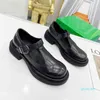 Designer Dress Shoes Spring and Summer Mary Jane Shoes Women's College Style Thick Bottom British One-Line Button Small Leather Uniform Single