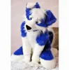 Simulation Blue Husky Dog Fursuit Mascot Costumes High quality Cartoon Character Outfit Suit Halloween Adults Size Birthday Party Outdoor Festival Dress