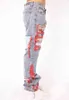 Europeisk och amerikansk vibe-stil Herr Retro High Street Hip-Hop Heavy Industry Brodery Women's Loose Jeans Trousers Tide T220803