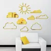 Wandaufkleber, selbstklebend, Sonne und Wolken, Aufkleber aus Acryl, Spiegel für Kinderzimmer-Dekoration