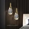 Suspension en cuivre Lustres chambre chevet luminaires décoratifs rectangle îlot de cuisine cristal lampe pendentif LED éclairage intérieur