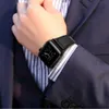 스마트 애플 시계 스트랩 밴드 용 디자이너 시계 밴드 시계 밴드 Smartwatch Iwatch Series 1 ~ 7 S7 SE 정품 암소 가죽 밴드 38MM 40MM 41MM 45MM 스마트 시계 스트랩