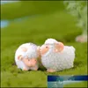Decorative Objects Figurines Home Accents Decor Garden 2Pcs Mini Love Heart Elephant Sheep Miniatures Figurine Moss Micro Landscape Fairy