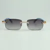 Endlose Diamanten Sonnenbrille 3524012 mit blauen natürlichen Holzbeinen und 56 -mm -Objektiv