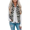 Women's Vests Women Sleeveless Leopard Print Plush Vest Jacket Ladies Pocket Zipper Check Tie-dye Lapel Stra22