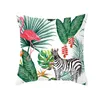 Cushion/Decorative Pillow Animal Flamingo Cushion Cover 45X45 Green Plants Flowers Decorative Pillowcase Sofa Cushions Summer Covers Home De