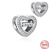 925 Siver Koraliki Charms for Charm Bracelets Designer for Women Sister Mum Dad Dad I Love You Family na zawsze