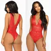 Nxy Sexy Underwear Women's Sexy Sleeveless Deep v Neck Catsuit Lingerie Lace Floral Bodysuits Nightwear g String Erotic Sex Costume 0401