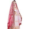 エスニック服サリースカーフメッシュ刺繍インドパキスタンシルク Dupattas スカーフイスラム教徒ショールヒジャーブスカーフ女性