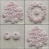 Arts And Crafts Arts Gifts Home Garden Natural Rose Quartz Stone Charms Pink Gogo Donut Pendant Beads 18Mm For Jewelry Mak Dhwx0