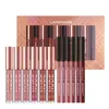 6 + 6 12 pcs labelo liner conjunto de brilho de veludo os lábios matte mattina nude impermeável longa duração lápis lápis liso mulheres sexy beleza cosmética