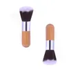 Madeira casa lidar com maquiagem fundação escova de bambu redondo superior escovas multifunções pó blush cosmetictools7162205